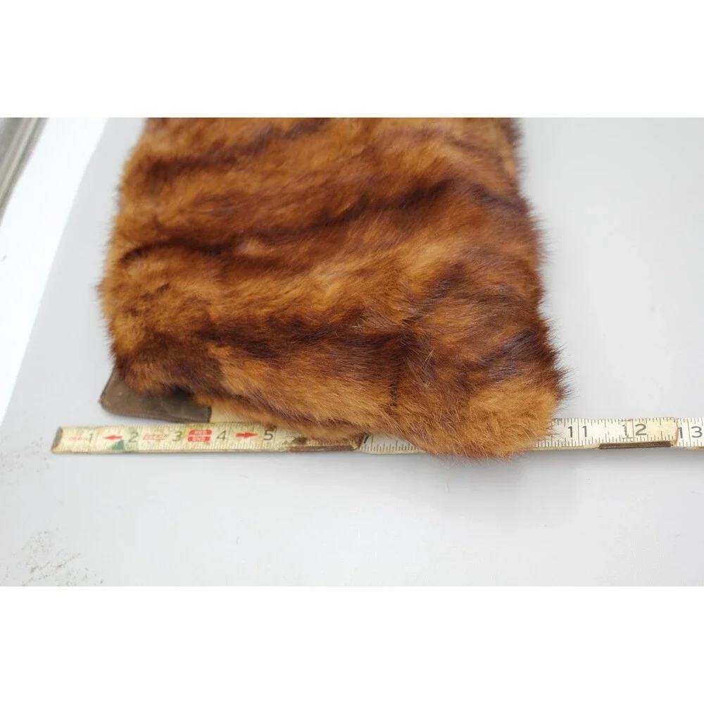Vintage/Antique Fox Fur Hand Warmer w/Zip Coin Change Pocket & sm Leather Pouch